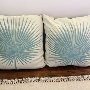 Set of Two Palm Leaf Throw Pillows